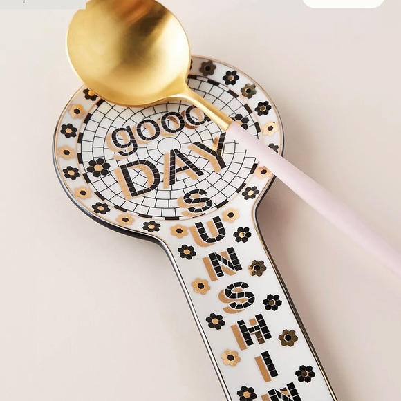 Beautiful white gold black spoon rest BRAND NEW with tags - Picture 2 of 3